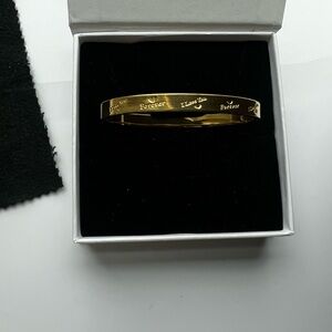 Gold Engraved I love you forever heart waterproof Bangle Bracelet